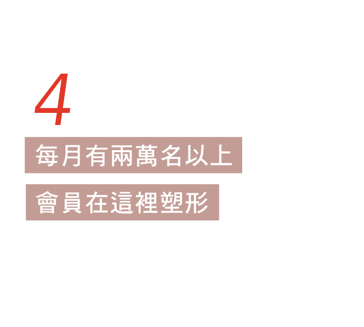 每月有兩萬名以上會員在這裡塑形